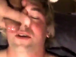 Fucking the twink’s mouth and cumming on his face