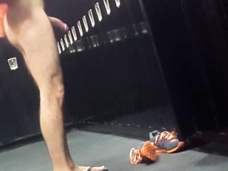 Caught getting hard on in locker room – boner spy, big dick