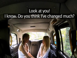Lesbo milf taxi driver having fun