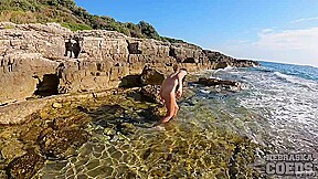 Risky Full Nude On Public Beach Rebeka Ruby Getting Hot And Wet In The Sun