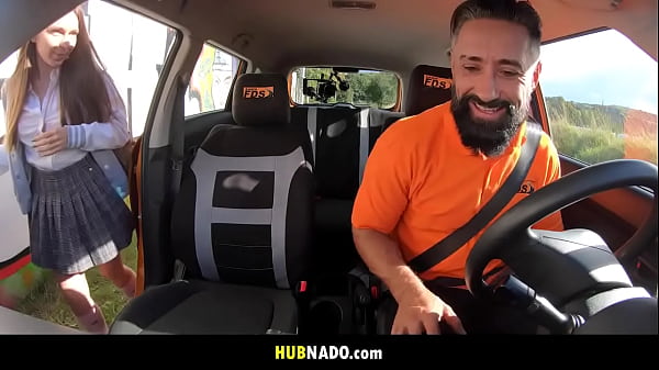 First driving lesson with slutty college girl