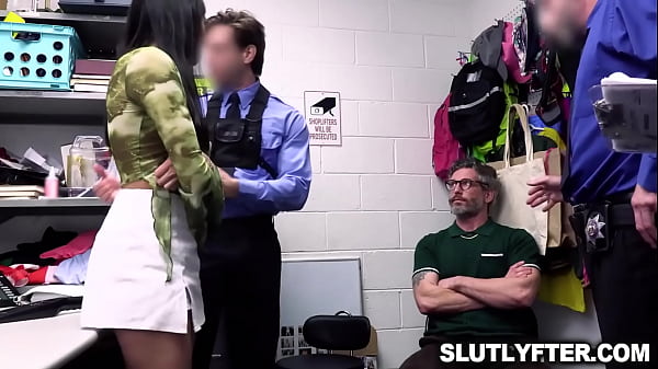 The officers are horny and willing to let Penelope Woods go if they can fuck her