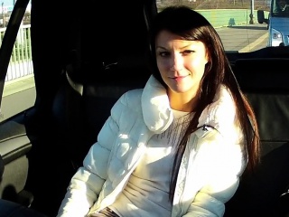 Amateur babe gets banged in panties in taxi