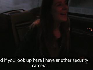 Bitch gets to suck a big hard dick in a public taxi