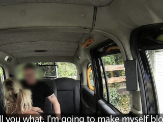 Blonde fucking on cctv in fake taxi